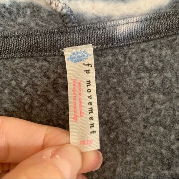 Free People Movement Grey Ozark Mist Believer Crop Lace Up Hoodie X Small - Picture 6 of 9